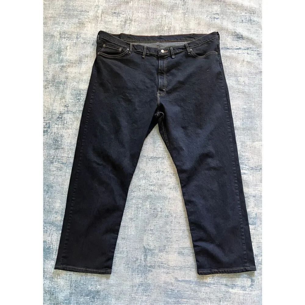 Wrangler Very Dark Blue Wash Relaxed Fit Straight Leg Jeans 46 x 30